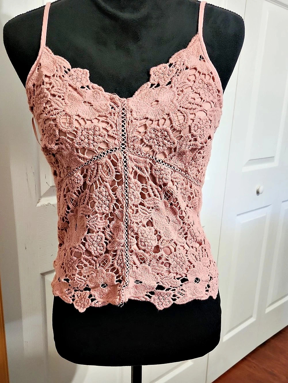 Ambiance Dusty Rose Floral Lace Camisole